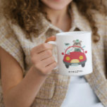 Cute Christmas Bear Snowman Red Car Custom Name Coffee Mug<br><div class="desc">This cute and colourful mug features a whimsical winter themed illustration of an adorable bear and snowman driving in a red car. Personalise it with your name in a retro typewriter font. Great gift idea!</div>