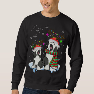 Cute Christmas Bearded Collie Santa Hats Reindeer  Sweatshirt