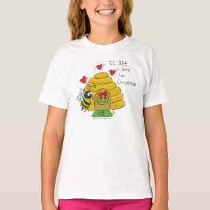 Cute Christmas Bee Funny Holiday Cartoon T-Shirt