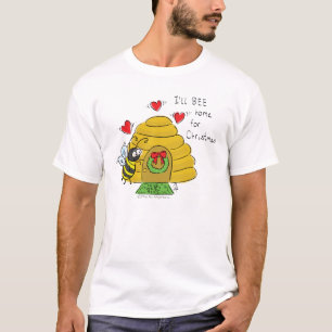 Cute Christmas Bee Funny Holiday Cartoon T-Shirt