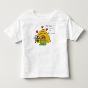 Cute Christmas Bee Funny Holiday Cartoon Toddler T-Shirt