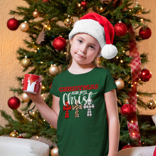 Cute Christmas Begins With Christ Religious T-Shirt