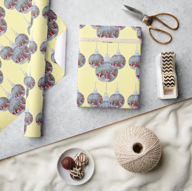 Cute Christmas bell Line Art Wrapping Paper (Crafts)