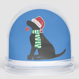Cute Christmas Black Lab Holiday Custom Snowglobe