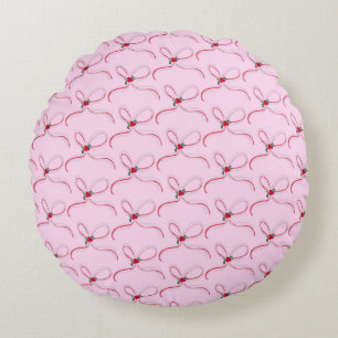 Cute Christmas Bows Reversible Colour Round Cushion