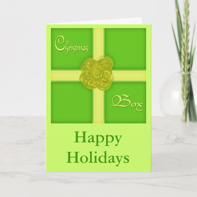 Cute Christmas Box Custom Christmas Card (Front)