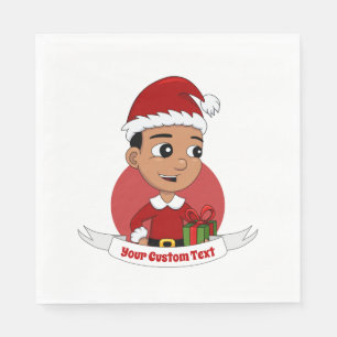Cute Christmas boy cartoon Napkins