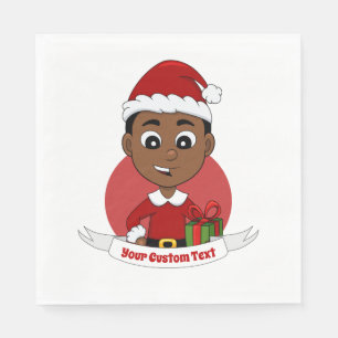 Cute Christmas boy cartoon Napkins