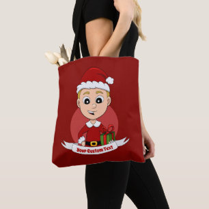 Cute Christmas boy cartoon Tote Bag