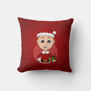 Cute Christmas boy with ginger hair Cushion