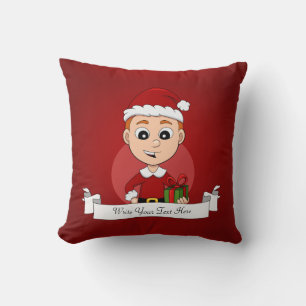 Cute Christmas boy with ginger hair Cushion