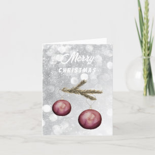 Cute Christmas Branches And Balls Holiday Card