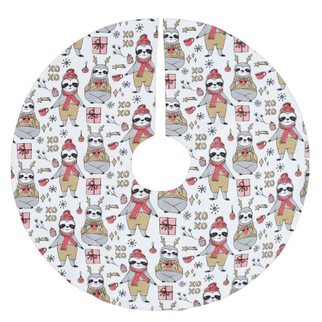 Cute  Christmas Brushed Polyester Tree Skirt (Front)
