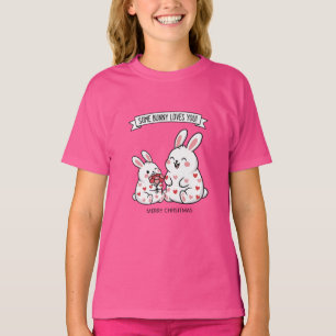 Cute Christmas Bunny Kids T-Shirt 