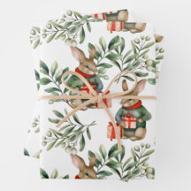 Cute Christmas Bunny Wrapping Paper