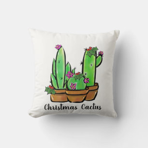 Cute christmas Cactus cacti succulents  Cushion
