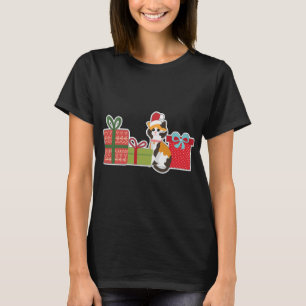 Cute Christmas Calico Cat with Santa Hat - Pet Cal T-Shirt