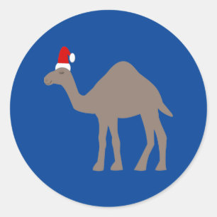 Cute Christmas Camel Classic Round Sticker