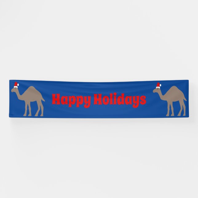 Cute Christmas Camel Custom Banner (Horizontal)