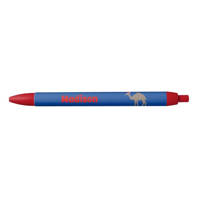 Cute Christmas Camel Custom Name Black Ink Pen (Front)