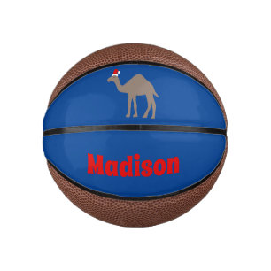 Cute Christmas Camel Custom Name Mini Basketball