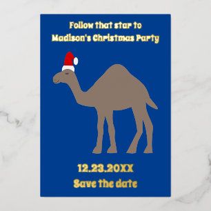 Cute Christmas Camel Custom Save the Date