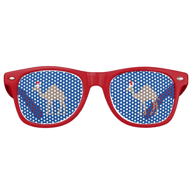 Cute Christmas Camel Retro Sunglasses (Front)