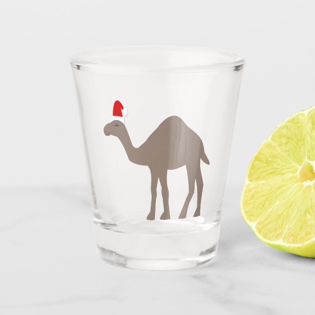 Cute Christmas Camel Shot Glass (Front)
