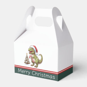 Cute Christmas candy cane dinosaur Favour Box