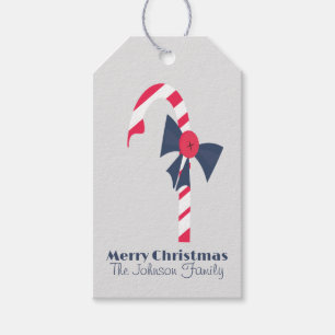 Cute Christmas Candy Cane Family Gift Tags