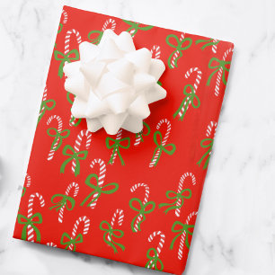 Cute Christmas Candy Canes Xmas Holiday Variety Wrapping Paper Sheet
