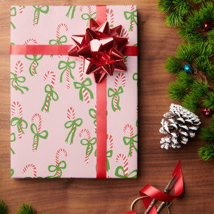 Cute Christmas Candy Canes Xmas Holiday Wrapping Paper