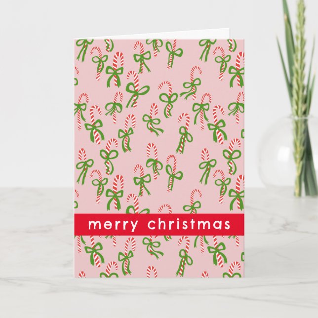 Cute Christmas Candy Canes Xmas Sweet Holiday Card (Front)