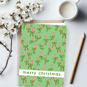 Cute Christmas Candy Canes Xmas Sweet Holiday Card