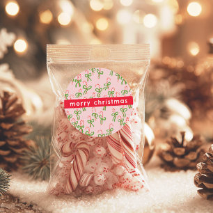 Cute Christmas Candy Canes Xmas Sweet Holiday Classic Round Sticker
