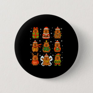 Cute Christmas Capybara Funny Family Xmas Men Wome 6 Cm Round Badge