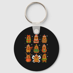 Cute Christmas Capybara Funny Family Xmas Men Wome Key Ring