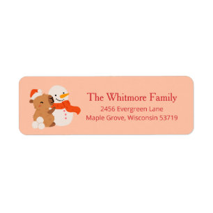 Cute Christmas Capybara Return Address