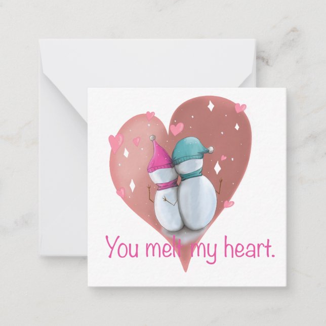 Cute Christmas Card. Snowman Christmas Card. Card (Front)