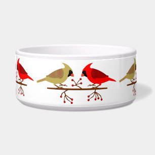 Cute Christmas Cardinals and Red Berries