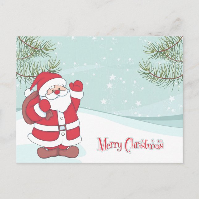 Cute Christmas Cartoon Postcard (Front)