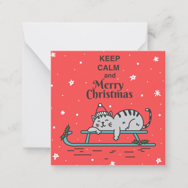 Cute Christmas Cat Card (Front)