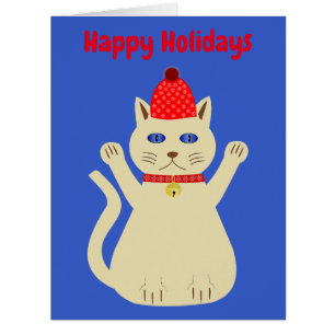 Cute Christmas Cat Custom Card