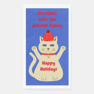Cute Christmas Cat Custom Napkin