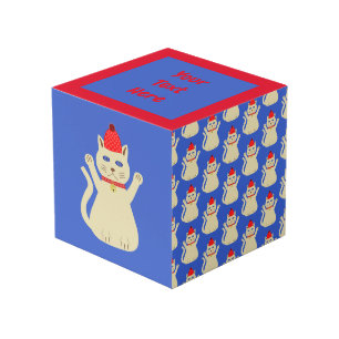 Cute Christmas Cat Custom Photo Upload Cube