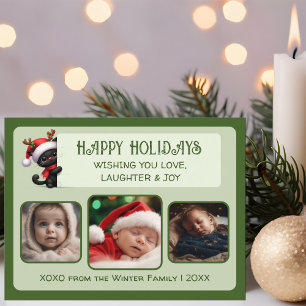Cute Christmas Cat - Customisable Photo Postcard