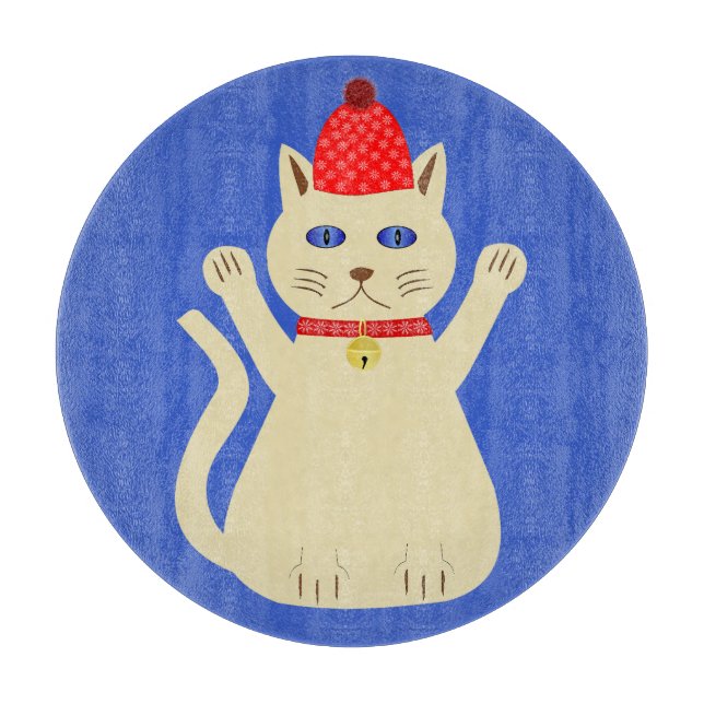 Cute Christmas Cat Cutting Board (Front)