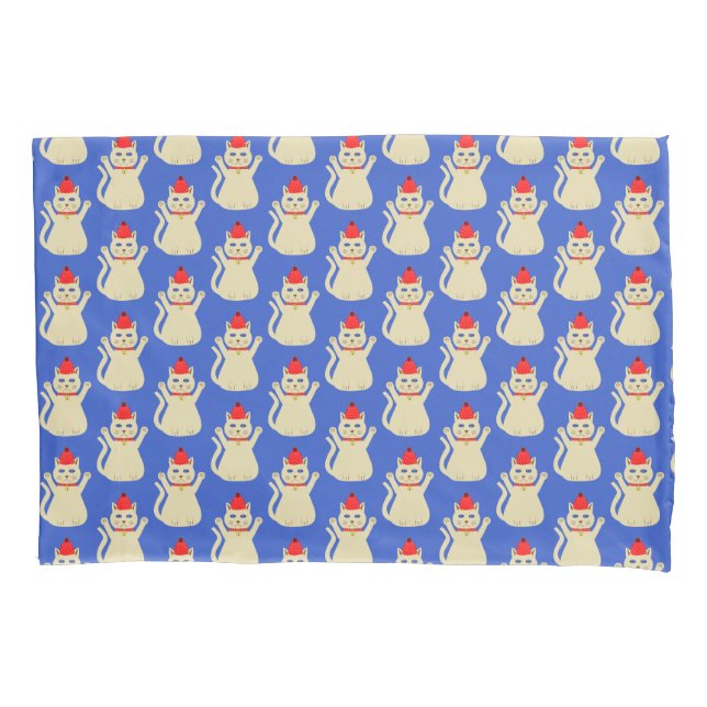 Cute Christmas Cat Double Sided Pattern Pillowcase (Front)