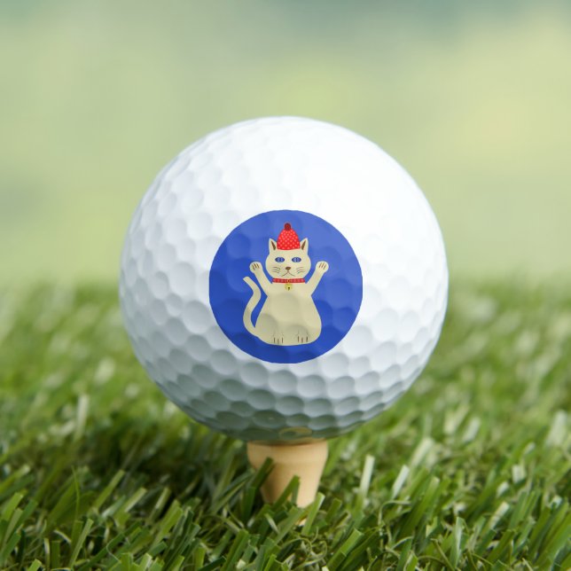 Cute Christmas Cat Golf Balls (Insitu Tee)