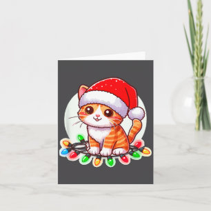 Cute Christmas Cat In Santa Hat Card